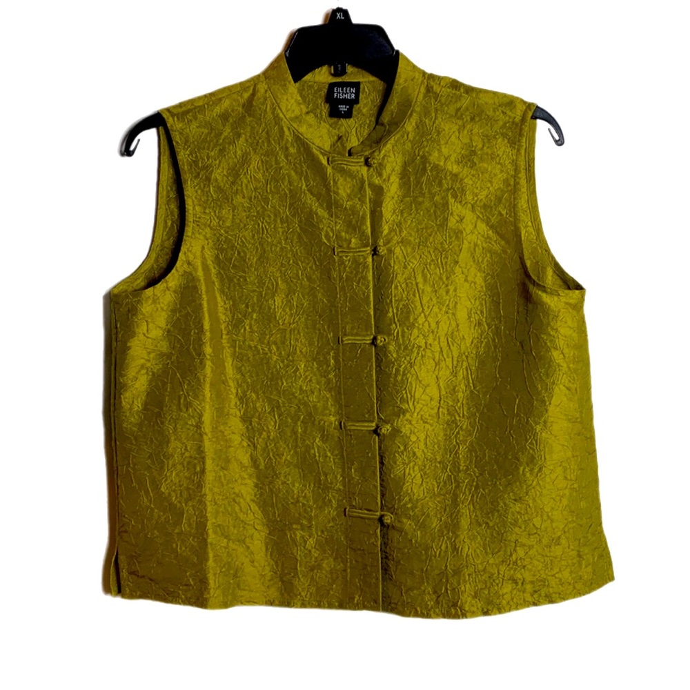 Eileen Fisher Women’s Sleeveless Olive Blouse size Large
